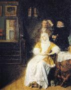 Samuel van hoogstraten anemic lady oil on canvas